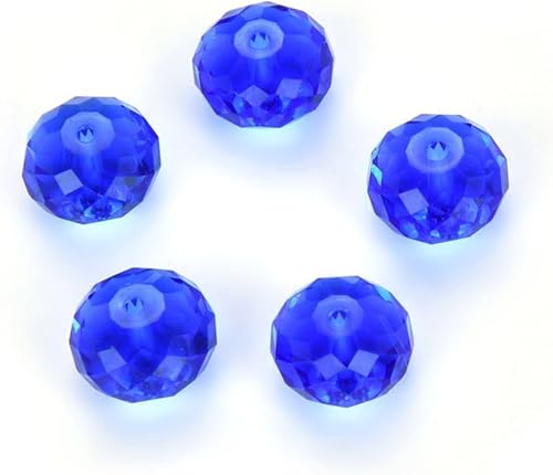 Miniatura 2 de Adabele - 100 cuentas sueltas de cristal Rondelle austriaco de 0.236 in (0.236 in), espaciador azul zafiro, compatibles con cristales de Swarovski