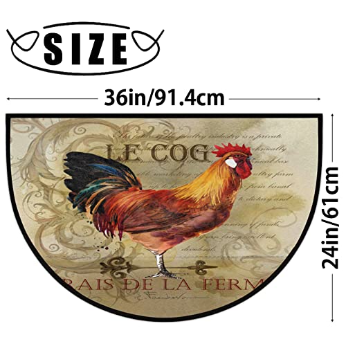 Pardick Round Doormat Vintage Animal Rooster Farmhouse Non-Slip Pardick Circle Area Rug Durable Washable Runner Mat For Living Room Bedroom Indoor Outdoor Kitchen Floor Home Decor Pardick Moon Rug #TOP1