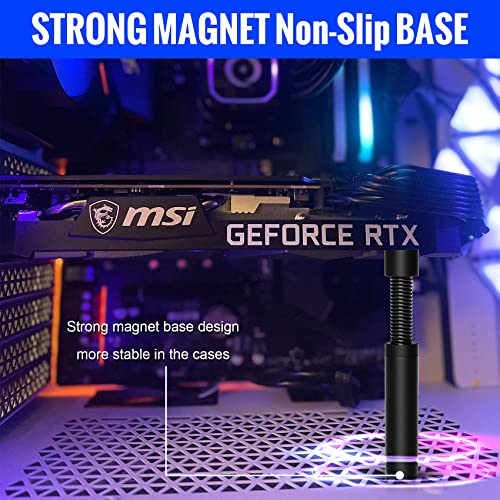 Image of Aivalas GPU Support Bracket, Graphics Video Card Brace with Height Adjustable, Anti Sag Holder for Universal Graphics Card Sag, GPU Stand with Magnet and Rubber Pad (Black)