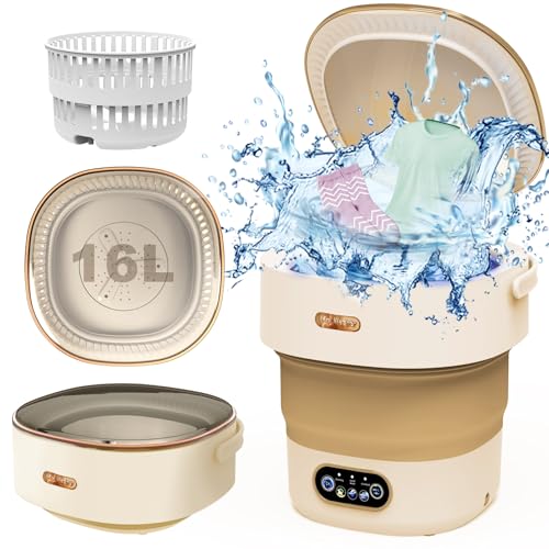 Portable Mini Washing Machine with Spin Dryer, 16L 2Kg Capacity, 2 in 1 for Travel, Camping,...