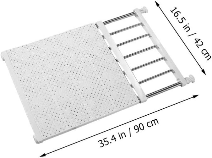 Cabilock 1pc Wardrobe Shelf Divider Multi-Function Closet Organizer for Clothes Shoes Retractable Design White for Space-Saving Storage