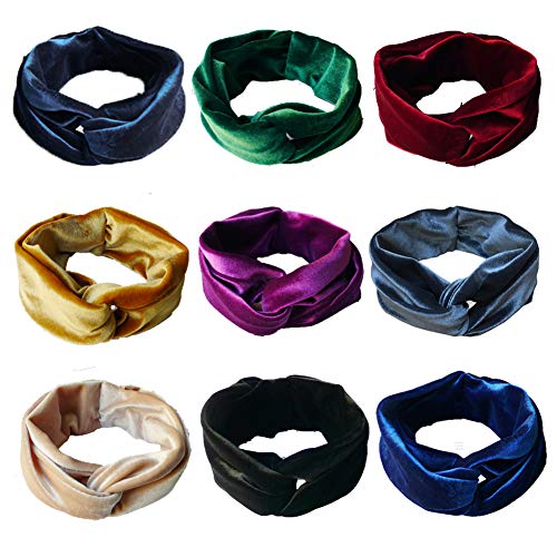 yekeup Women Velvet Turban Headband Vintage Twist Boho Headwrap Velvet Bandana Hair Band Hair Accessories