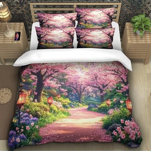 Housse de couette douce et confortable pour s'endormir sous les cerisiers - 5