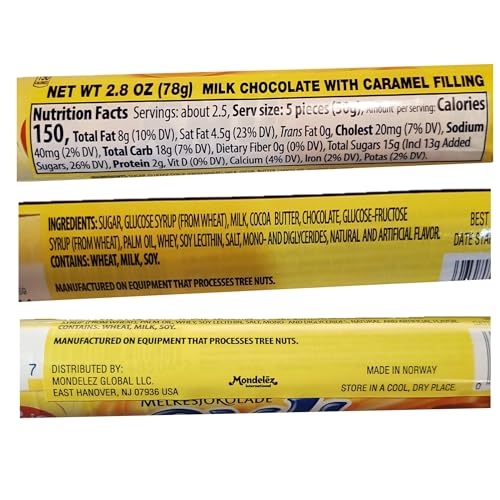 Freia Smil Caramel Filled Chocolate, 2.75 ounce (Pack of 3), Product of Norway