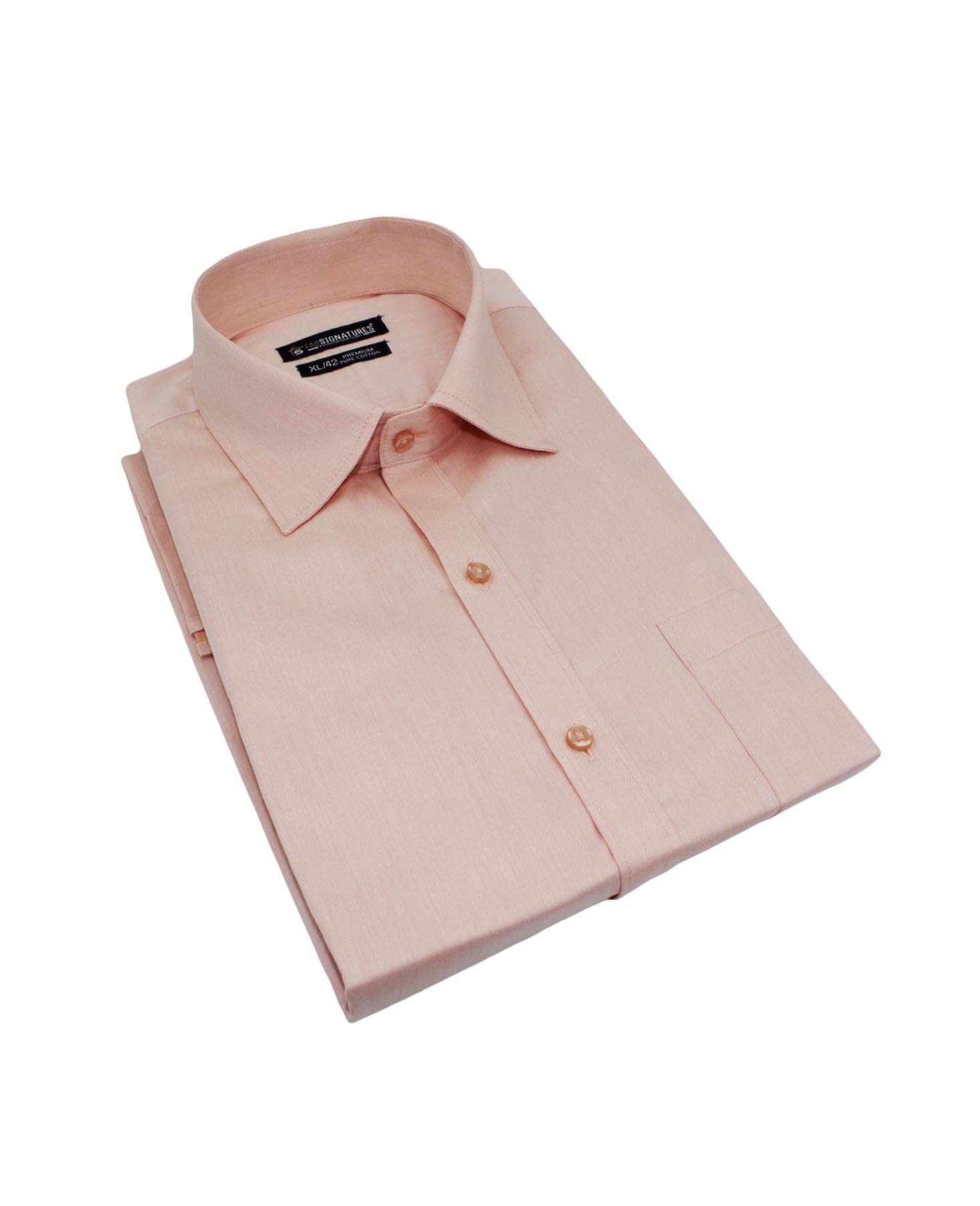 FS FAB SIGNATURES ; A Style For Every StoryFab Signatures Egyptian Cotton Full Sleeves Men Peach Color Shirts (FS-00040)