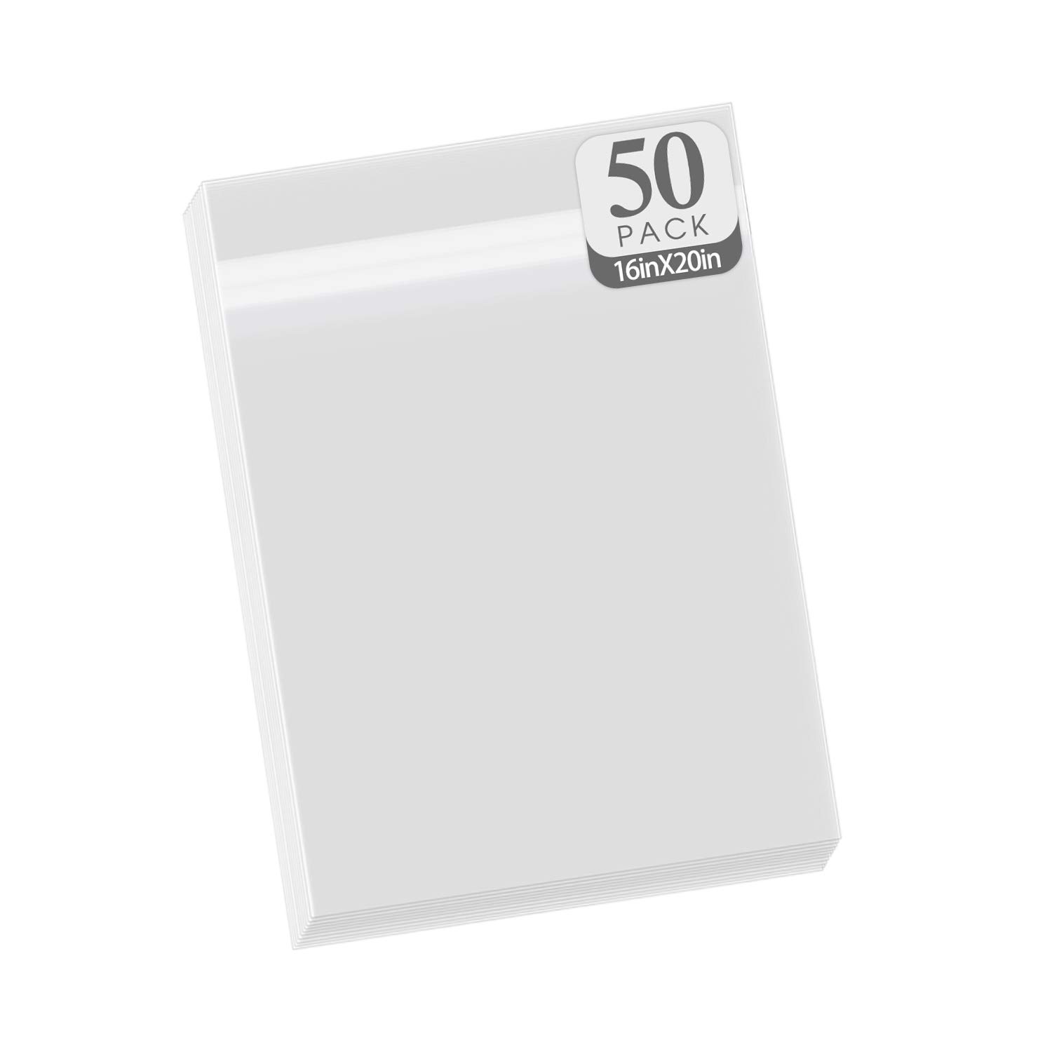 Golden State Art, 50 Pack Self Sealing Clear Bags for 16x20 Mats, Pictures