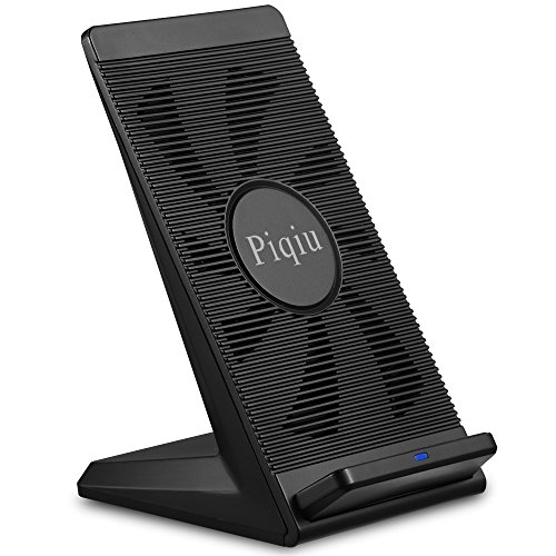 Piqiu iPhone X Wireless Phone Charger with Fan 10W Qi Fast Wireless Charging Stand for Galaxy S9+Note 8 5 S8 S8+ S7 S7 Edge S6 Plus 7.5W Charge for iPhone X 8 8Plus (Without AC Adapter)