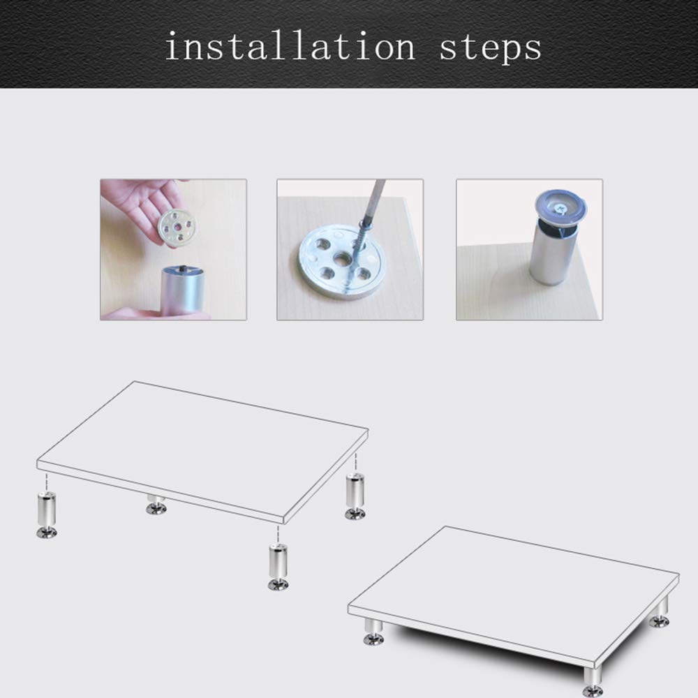 Patas para sofá, Muebles, Madera y latón Cepillado, Juego de 4, Repuesto para Armario de baño, cómoda, con Placa de Montaje y herrajes.