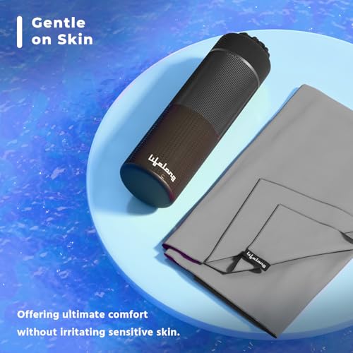 Image of Lifelong Microfiber Towel Gym for Men | Suede Quick Dry Towel for Gym, Swim & Sports | Lightweight, Absorbent Microfiber Towel | Sweat Towel for Workout & Running | Pack of 1 | 160 * 80cm (Grey)