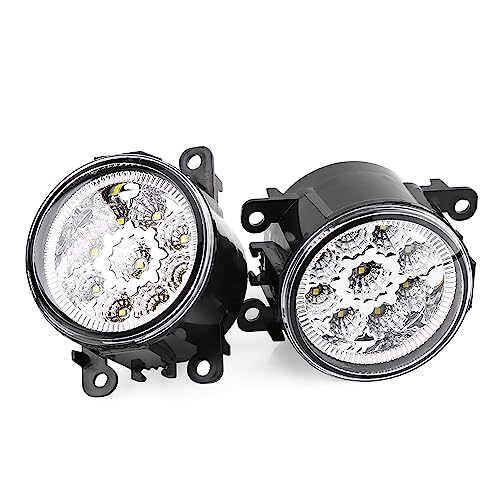 Feu antibrouillard de voiture antibrouillard 9 LED voiture avant rond feu antibrouillard DRL de jour pour accessoire automobile (blanc)
