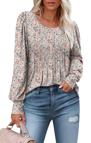 BETTE BOUTIK Long Sleeve Shirts for Women Fall Tops Dressy Blouses Crewneck Tunic Tops for Leggings S-3XL