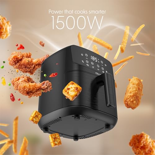 Image of Cellecor Aurifry Digital Air Fryer 4.5L | 1500W | 360 Rapid Air Circulation | Up to 90% Less Oil | 8 Preset Modes | Touch Control & Digital Display | Non-Stick Basket | Auto Shut-Off | 2 Yrs Warranty