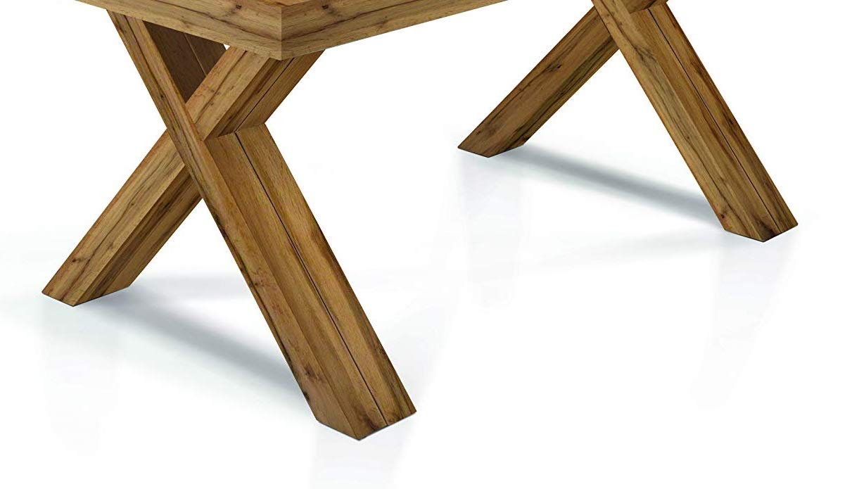 KONTE.DESIGN Tavolo GALLIPOLI allungabile in legno, finituravRovere Nodato, gambe ad X, 180 x 100 cm - 480 x 100 cm, 22 Posti