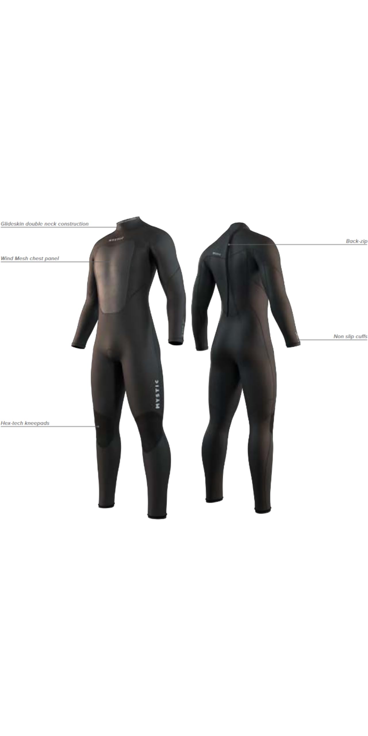 Mystic Wassersport – Surf Kitesurf & Windsurfen Herren-Neoprenanzug, 3/2 mm Langer Arm, kurzes Bein, Reißverschluss hinten