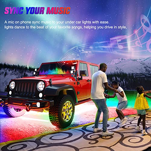 Nilight 4Pcs Car Underglow Neon Accent Strip Lights 256 Leds Rgb Multi Color Diy Sound Active Function Music Mode With App Control And Remote Control Underbody Light Strips, 2 Years Warranty #TOP7