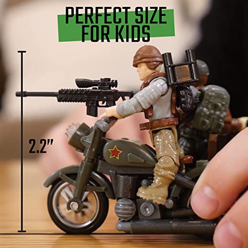 Special Forces Mini Action Figures - Includes 3 Building Sets - with 6 Soldiers, Infantry Battalion, Recon Outpost, Side Pursuit - Special Troops Toy Gifts for 10 11 12+ Boys Kids Girls, 356 Pcs