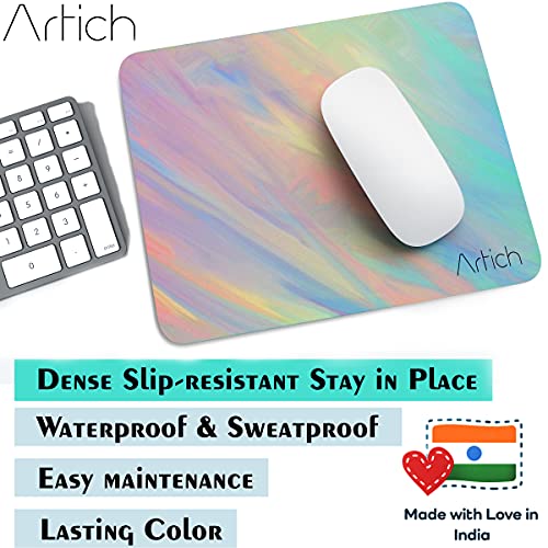Image of Artich Designer Gaming Mouse Pad for Office Laptop /Computer with Super Soft Non-Slip Rubber Base and Lycra Cloth Surface for Silky Touch Rectangle (Painted Marble)