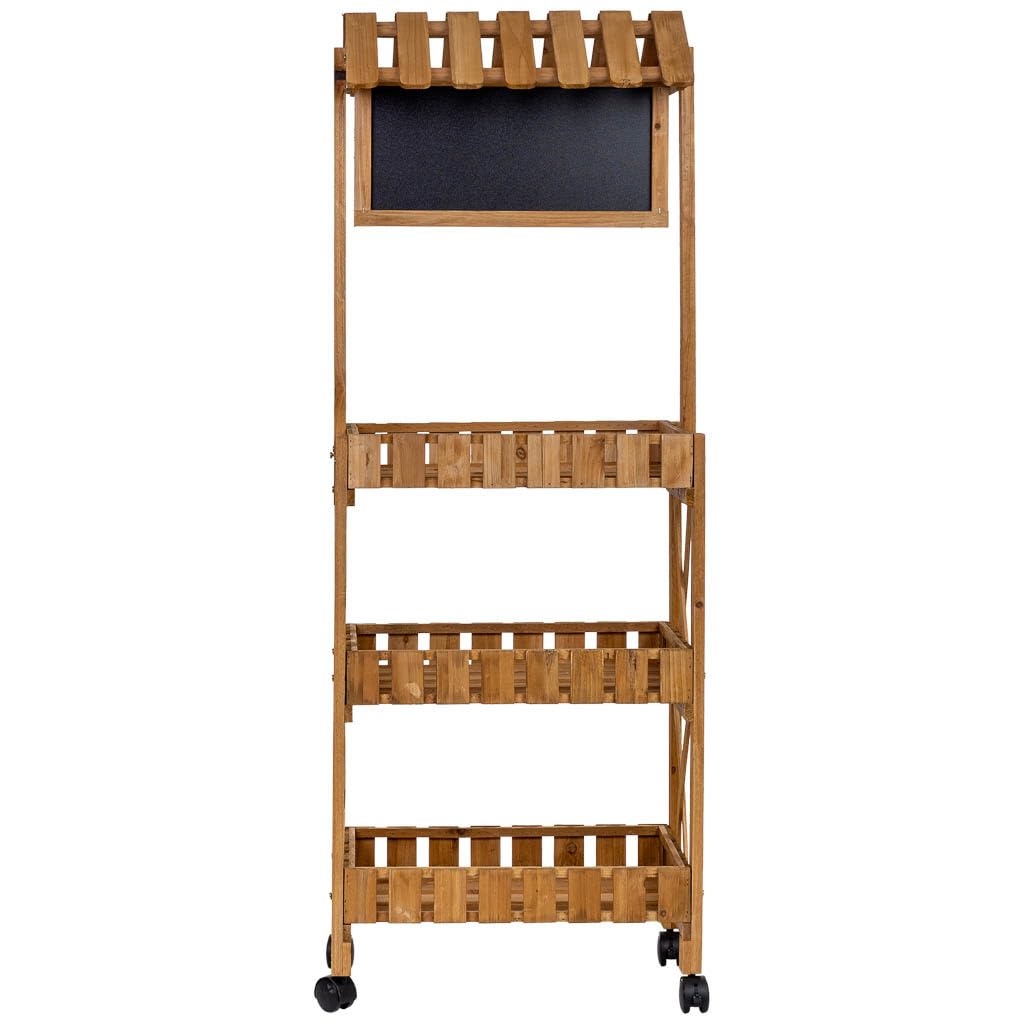 WANDERLUST DECO Expositor-estantería de madera con 3 bandejas 56x32x148h cm
