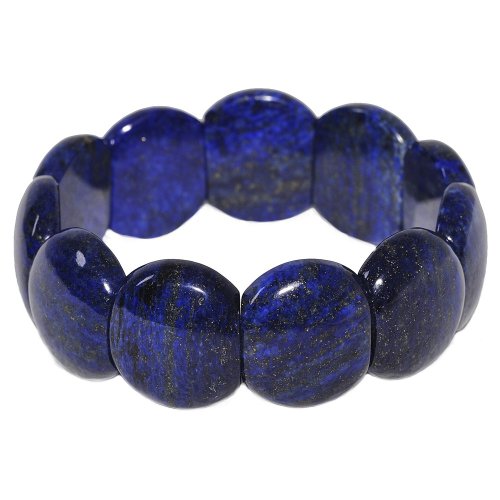 Pulsera Pulsera Joyas De Piedras Preciosas De lapis lazuli lapislázuli azul lisa extensible Estable Unisex