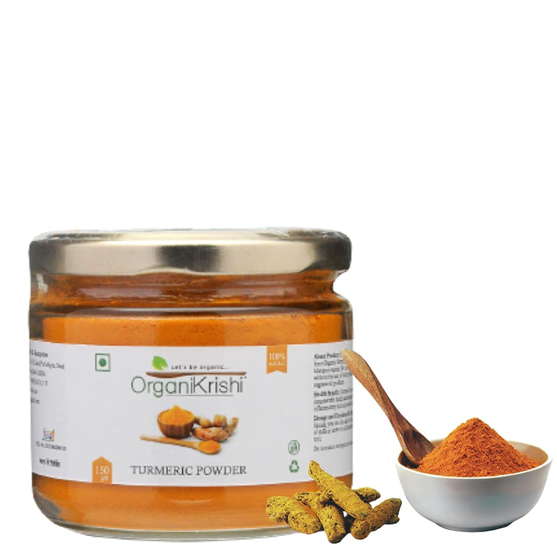 OrganiKrishi Lakadong Turmeric Powder | मेघालय की हल्दी | 7% Curcumin - 150gm (B09G35HX9H) Amazon Price History, Amazon Price Tracker