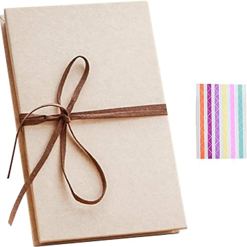 Álbumes de recortes de bricolaje, álbumes de fotos de tapa dura, fotos de papel kraft plegable para bodas, aniversarios, viajes, cumpleaños (8.27 x