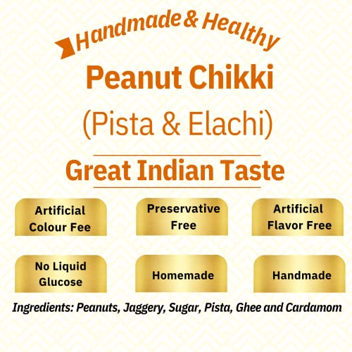 Image of SAHU GAJAK BHANDAR Peanut Chikki 800g Mungfali Gazak | Chikkis Jaggery, Groundnut Mittai, Traditional Indian Sweets, No Added Preservatives and Liquid Glucose