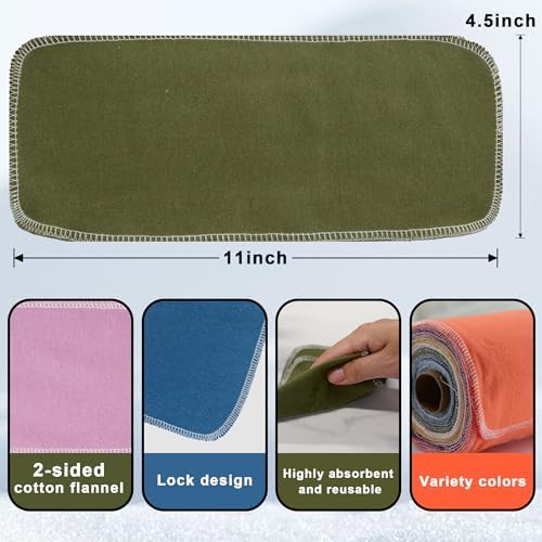 Papel higiénico reutilizable – Toallas de algodón reutilizables para bidé, rollo de toallas de papel absorbentes y lavables, 64 toallitas de papel higiénico lavables y enrollables