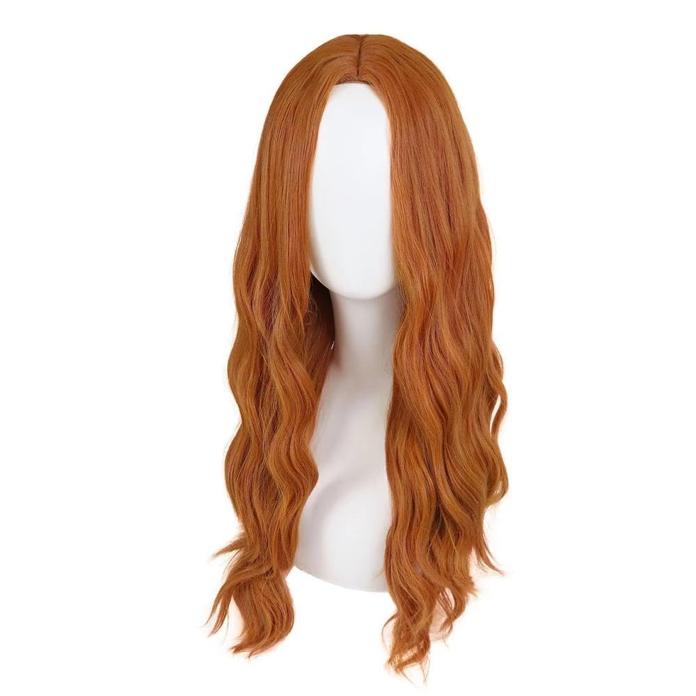 Haarpflege Faser Mittelteil Orange Cosplay Perücke Lange Körperwelle Frisur Kupfer Ingwer Perücken Für Frauen Mädchen Party Hitzebeständig