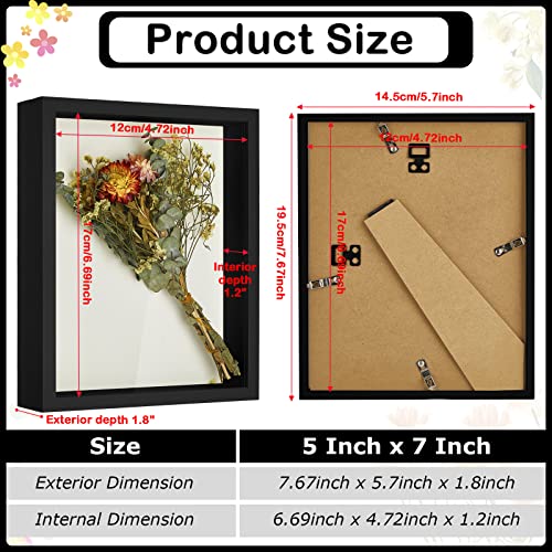 Geetery 24 Pack 5x7 Shadow Box Small Shadow Box Bulk Display Case Wood Picture Frame with Acrylic for Photos Dried Flower Tickets Sports Memorabilia Wedding Bouquets Awards(Black)