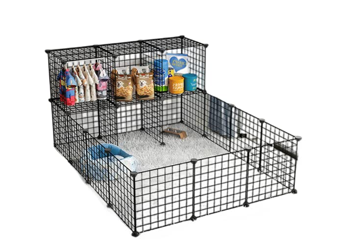 ALEYHA 29 Panels Pet Cage Indoor, DIY Small Animal Cage, Detachable Pet Playpen, Portable Metal Wire Animal House for Cat, Rabbit, Ferret, Guinea Pig, with 29 Metal Panels (29)
