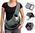 Pet Carrier Sling Breathable Mesh Hand Free Shoulder Tote Bag for Dog Cat Puppy Doggy Small Animals Below 10lb Adjustable Padded Shoulder Strap with Front Pocket Dog Carry for Outdoor Walking Travel