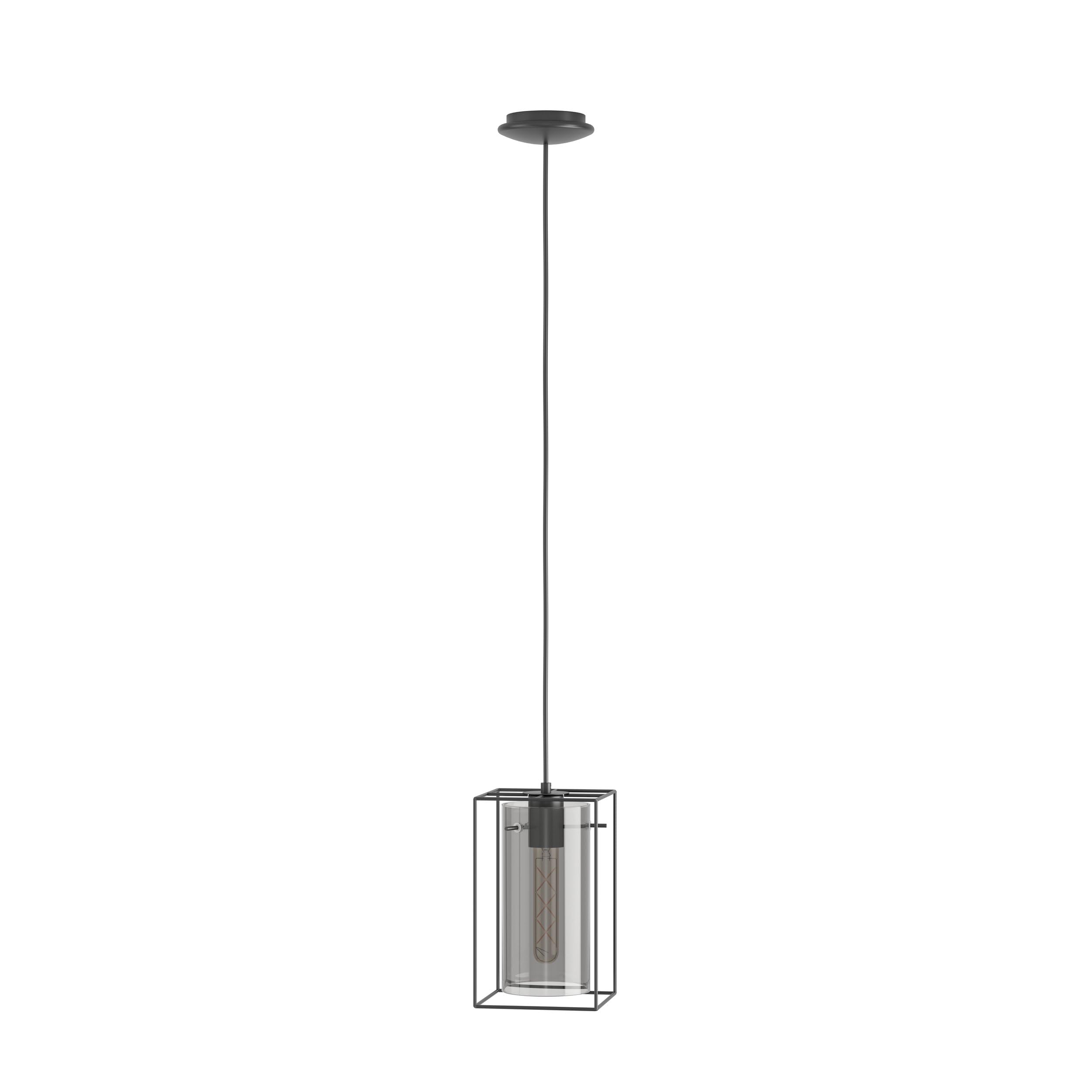 Eglo Suspension Loncino, lampe suspendue vintage à 1 flamme, suspension en