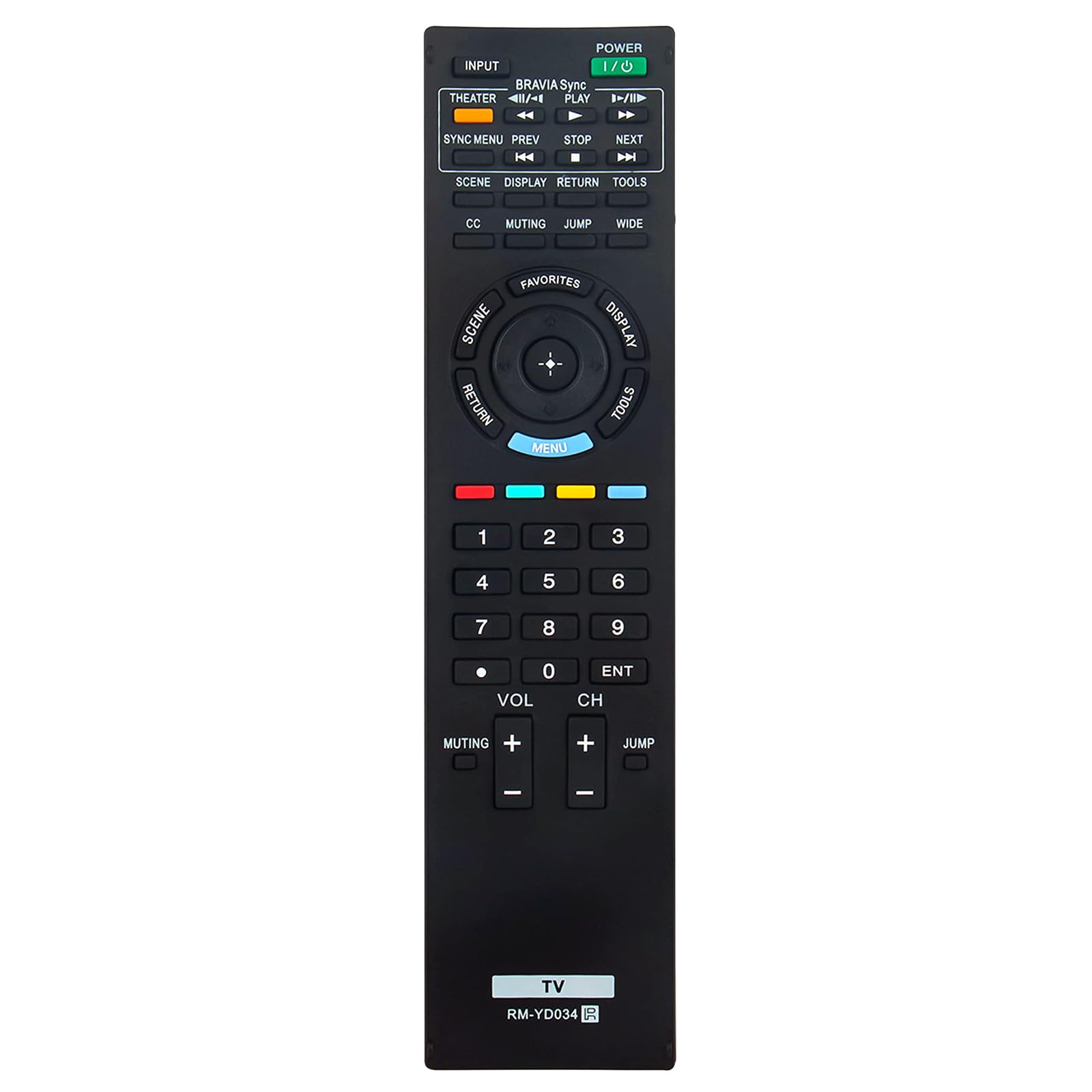 RM-YD034 Replace Remote Control fit for Sony Bravia TV KDL-55EX501 KDL-60EX500 KDL-55EX500 KDL-46EX400 KDL-46EX401 KDL-46EX500 KDL-46EX501 KDL-40EX400 KDL-40EX401 KDL-40EX500 KDL-40EX501 KDL-32EX301