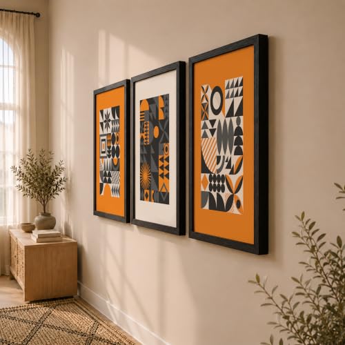 Image of NoWorries Attractive geometrics modern art wall decor framed art prints, Set of 3 Paintings for living room, bedroom and office (Theme-Minimalist) (Art-9, 21x31inch)