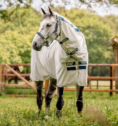 Image of Horseware Amigo Bug Rug Fly Sheet 0g - Lunar Rock /Navy & Lime, 45 inches