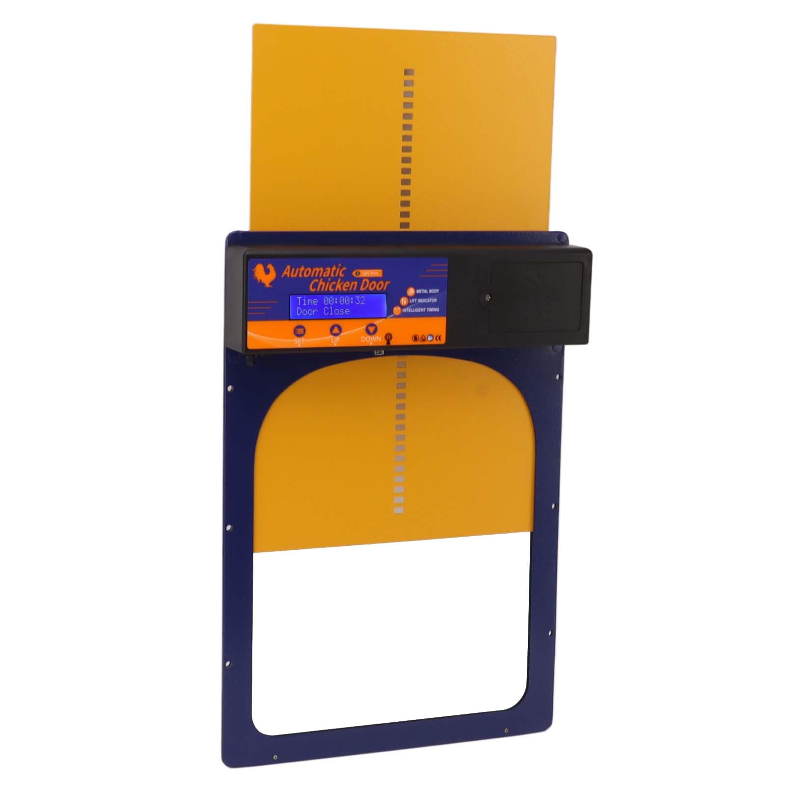 Porta per polli Automatica 3 in 1 Forniture per Habitat per pollame LED Sensazione di Luce con Telecomando Apriporta Automatico per pollaio IP45 per Pollo Anatra Oca (Gioiello Blu)