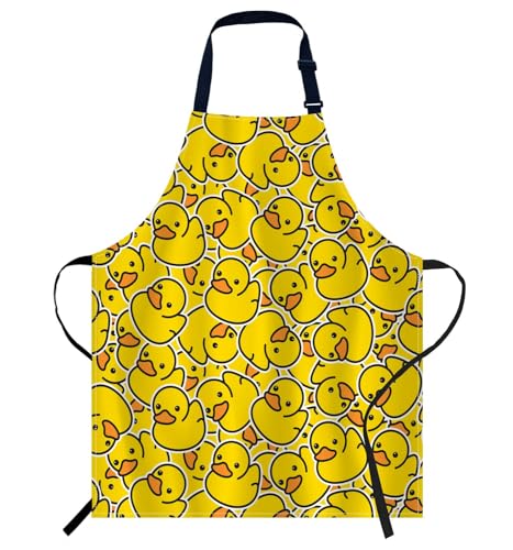 Image of Smooffly Duck Apron Adjustable Bib Chef Aprons Cooking Apron Unisex Women Men Aprons Perfect for Home Kitchen, Baking, Gardening, Restaurant, Coffee house BBQ