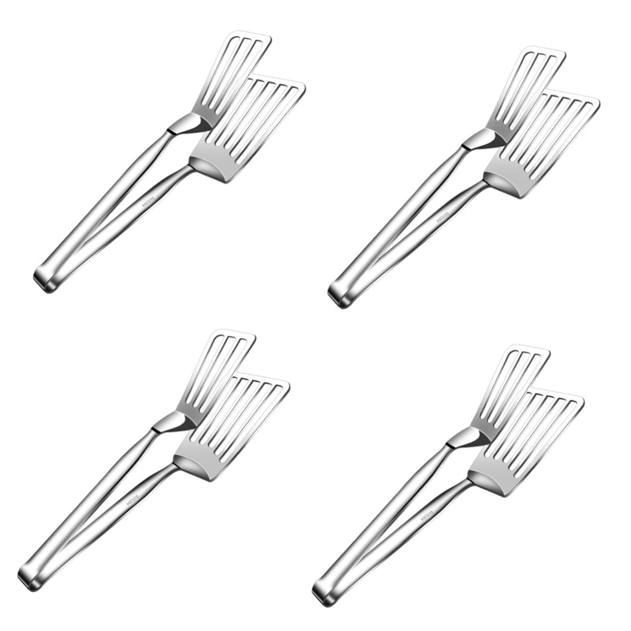 MAGICLULU 4 Stück Gebratener Fisch Mit Umdrehbarem Fischspatel Klemmzange Gadget Kochschaufel Küchenutensilien Umdrehbarer Pfannenwender Pfannkuchenwender Aus Edelstahl 304