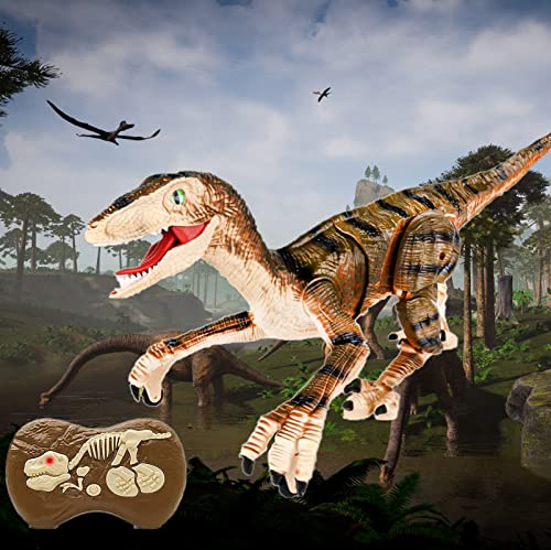 ARCADORA Remote Control Dinosaur Toys for Kids, USB Charger, Walking Robot Dino Toys LED Light Roaring T Rex Toys Christmas Birthday Gifts for 5 6 7 8 9 10+ Year Old Boys Girls Cover