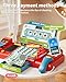 Pretend Cash Register Toy for Kids, Play Cash Register with Real Calculator, Scanner, Microphone, Cashier Playset Gift for Toddler Boys and Girls Ages 3 4 5 6 7 8 (Blue and Red)