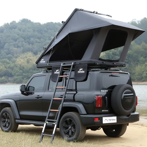 TOPOAK Galaxy Pro Pop-Up Rooftop Tent, Hard Shell Waterproof All-Weather Car Tent for Camping, 4-Season Overland RTT for SUV, Truck, Jeep, Quick 30s Setup, Black Aluminum