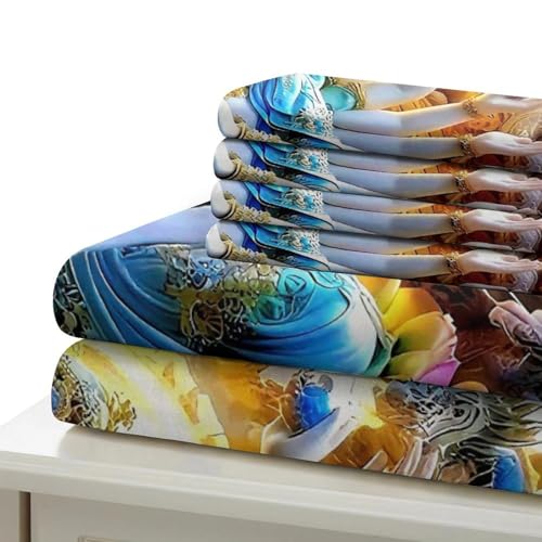 Housse de couette Bouddha anti-plis en microfibre douce avec fermeture éclair - 7