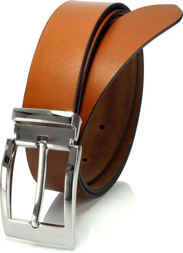 Men's Leather Belt with Auto-lock Buckle, Adjustable Size, Brown-image-28