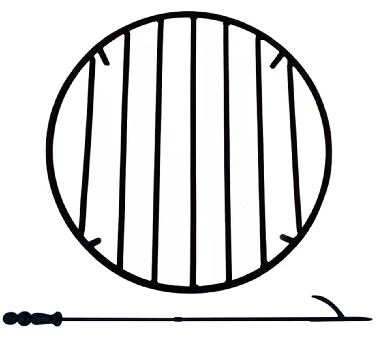 Buy 24 Inch Fire Pit Grate, Heavy Duty Iron Round Firewood Grate, Black