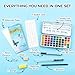 Ohuhu Watercolor Travel Paint Set, Portable Watercolor Kit for Outdoors 50-color with Watercolor Papers, Brush Pen, Acrylic Pen, Pencil and Accessories for Painting, Non-toxic Watercolors Paint for Artists Adults Beginners Kids Gift Idea