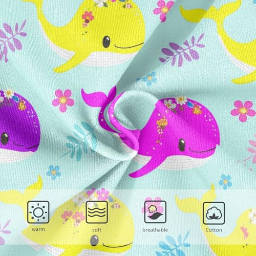 Cute Whale Flowers Floral Blue Toddler Girls's Underwear 2T 23018873