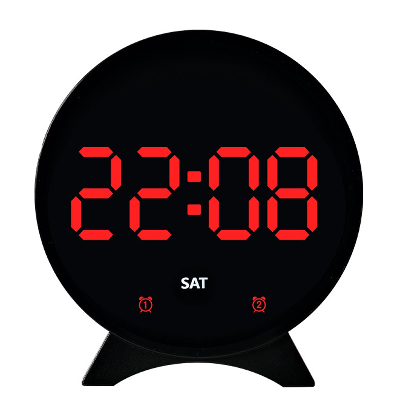 Tfaoys Black Shell Red Ligh Multifunction Alarm Clock With Large Led Display Environmental Monitored Feature House Decors Customizable Alarm Toning Clock