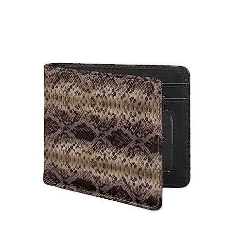 Coldinair Faux Snakeskin Print Bifold Wallet for Men PU Leather Slim Design RFID Blocking Mens Wallets