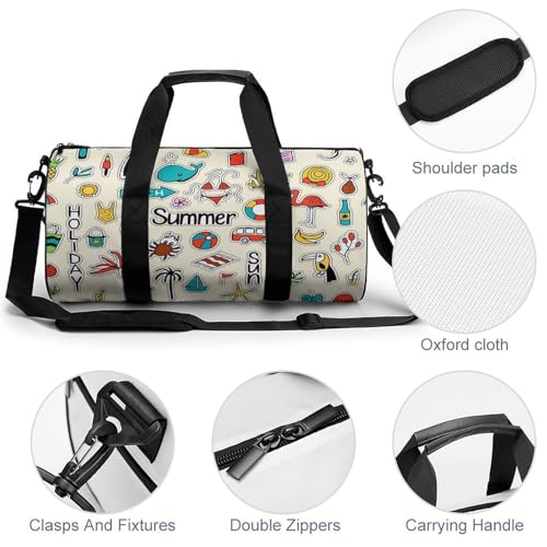 Duffel bag pour camping et randonnée d'été avec grand compartiment cylindrique - 5