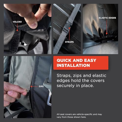 Seat Covers For Mercedes Vito 2015+ Tailored Fit Heavy Duty Waterproof Black Van Seat Covers for Front Driver & Double Passenger Seat 600 Denier Polyester Machine Washable - Image 6